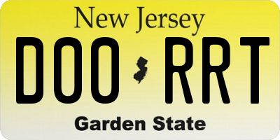 NJ license plate D00RRT