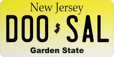 NJ license plate D00SAL
