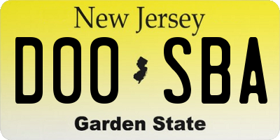 NJ license plate D00SBA