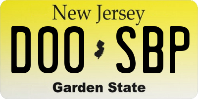 NJ license plate D00SBP