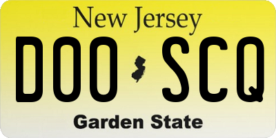 NJ license plate D00SCQ
