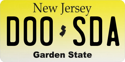 NJ license plate D00SDA