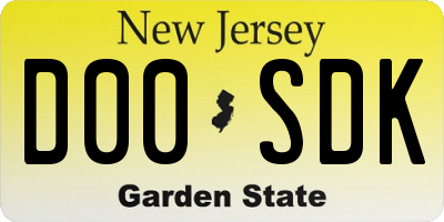 NJ license plate D00SDK