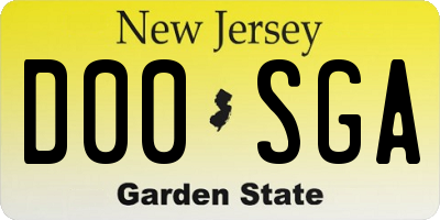 NJ license plate D00SGA