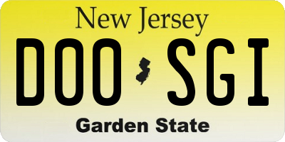 NJ license plate D00SGI