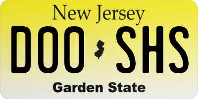 NJ license plate D00SHS