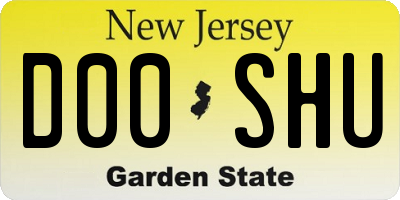 NJ license plate D00SHU