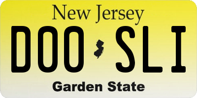 NJ license plate D00SLI