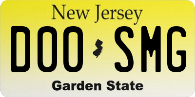 NJ license plate D00SMG