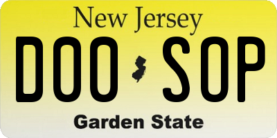NJ license plate D00SOP
