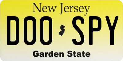 NJ license plate D00SPY