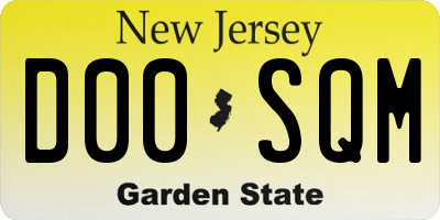 NJ license plate D00SQM