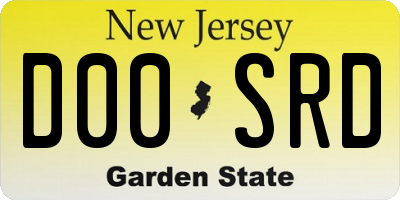 NJ license plate D00SRD