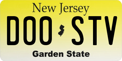 NJ license plate D00STV