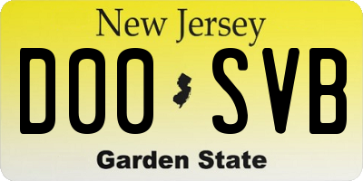 NJ license plate D00SVB