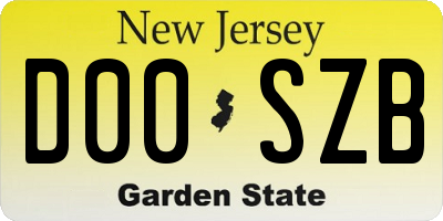 NJ license plate D00SZB
