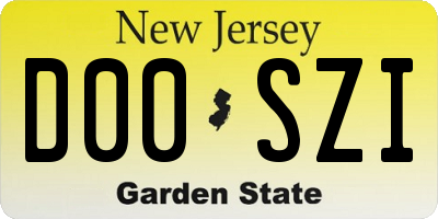 NJ license plate D00SZI