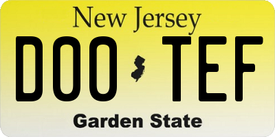 NJ license plate D00TEF