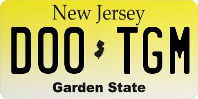 NJ license plate D00TGM
