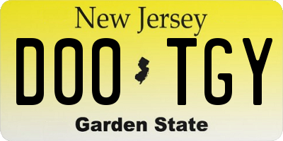 NJ license plate D00TGY