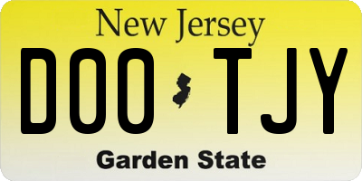 NJ license plate D00TJY