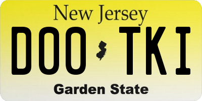NJ license plate D00TKI