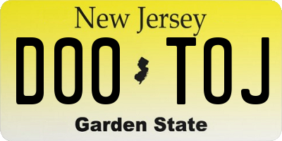 NJ license plate D00TOJ