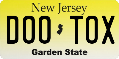 NJ license plate D00TOX