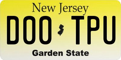 NJ license plate D00TPU