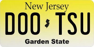 NJ license plate D00TSU