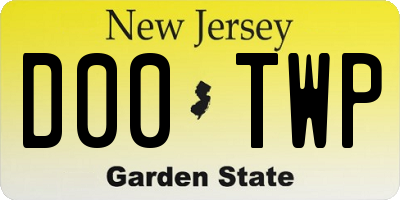 NJ license plate D00TWP