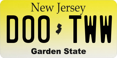 NJ license plate D00TWW