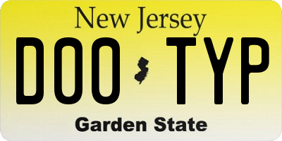 NJ license plate D00TYP