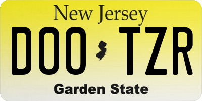 NJ license plate D00TZR