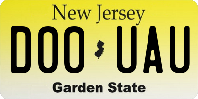 NJ license plate D00UAU