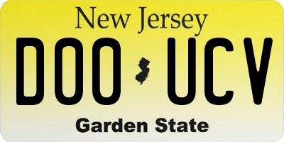 NJ license plate D00UCV