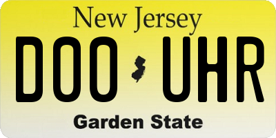NJ license plate D00UHR