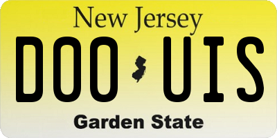 NJ license plate D00UIS