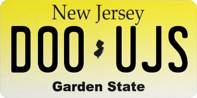 NJ license plate D00UJS