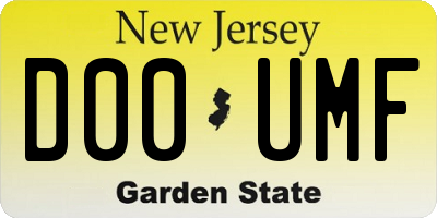 NJ license plate D00UMF
