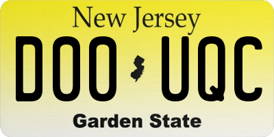NJ license plate D00UQC