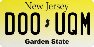 NJ license plate D00UQM