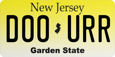NJ license plate D00URR