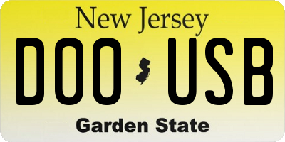 NJ license plate D00USB