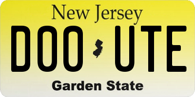 NJ license plate D00UTE