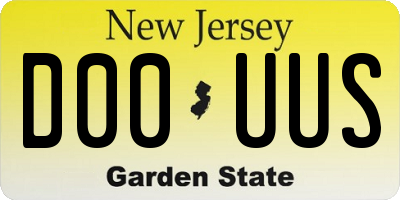 NJ license plate D00UUS