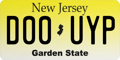 NJ license plate D00UYP