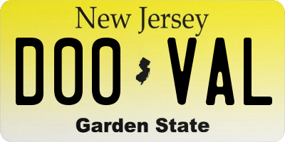 NJ license plate D00VAL