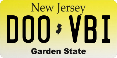 NJ license plate D00VBI