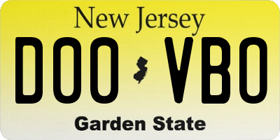 NJ license plate D00VBO